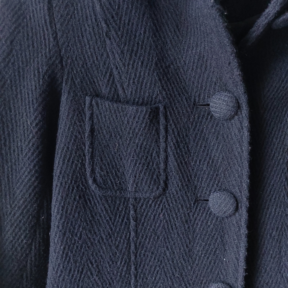 Mossimo - Black Wool Tweed Trench Coat - Picture 7 of 13